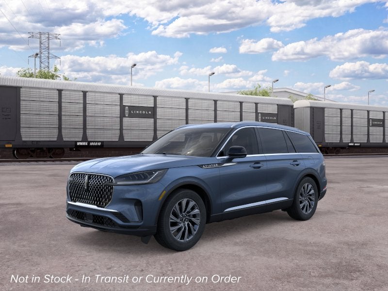 2026 Lincoln Aviator Premiere in Whisper Blue Metallic Clearcoat — front three-quarter view
