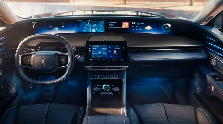 A large panoramic display is shown on the dashboard of a 2025 Lincoln Nautilus® SUV | Wallace Lincoln in Fort Pierce FL